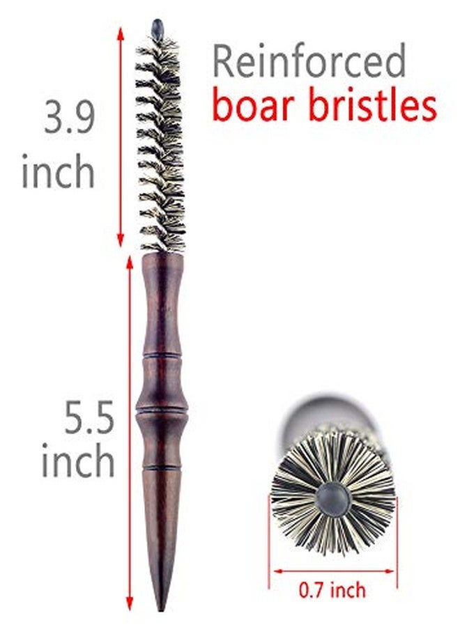 PERFEHAIR Small Round Hair Brush for Short Hair, Mini Boar Bristle Brush for Blow Drying - 0.7 Inch Diameter - Image 2