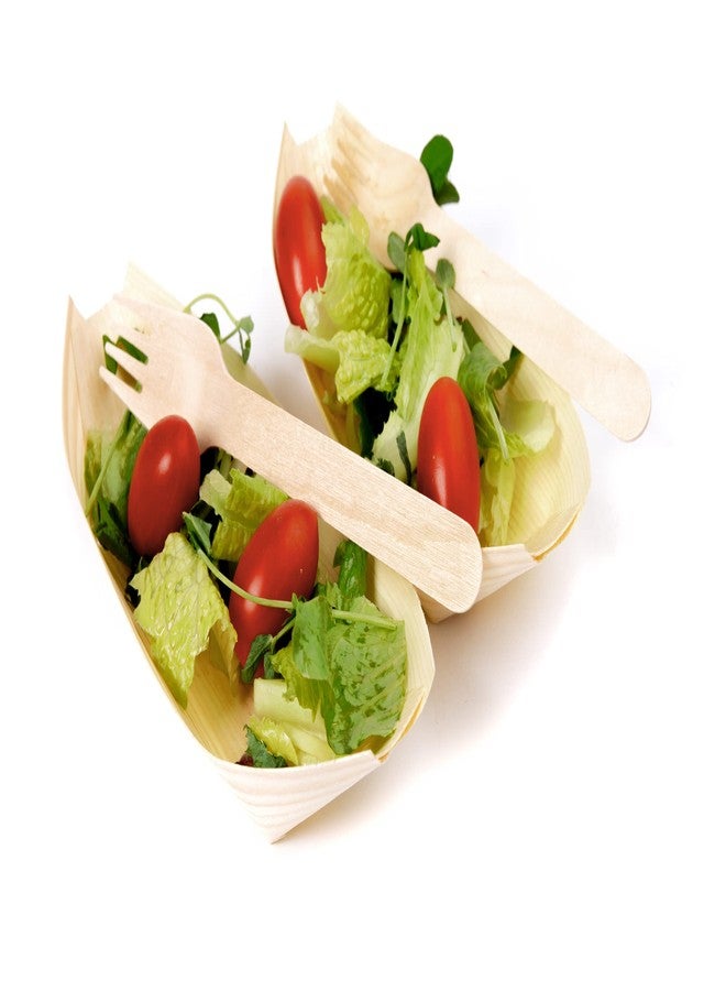 Concession Essentials أدوات المائدة الخشبية القابلة للتصرف الأساسية، عبوة من 100 قطعة، بطول 6 إنش، صديقة للبيئة 100% قابلة للتحلل البيولوجي، أدوات مائدة خشبية طبيعية. - Image 1