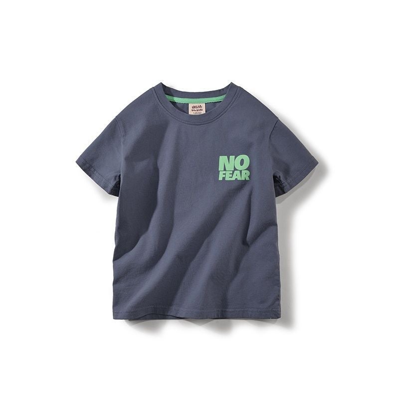Pure Cotton Children'S Wear 2022 Boys' Short-Sleeved T-Shirt Pure Cotton Neutral Middle And Large Children'S Half-Sleeved Loose T-Shirt - Image 1