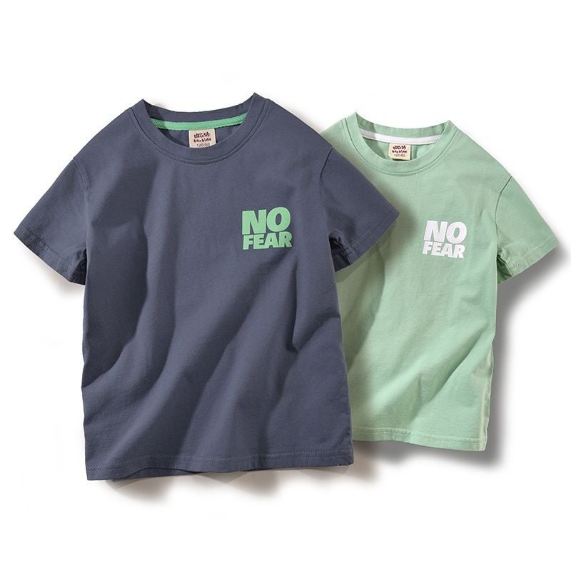 Pure Cotton Children'S Wear 2022 Boys' Short-Sleeved T-Shirt Pure Cotton Neutral Middle And Large Children'S Half-Sleeved Loose T-Shirt - Image 2