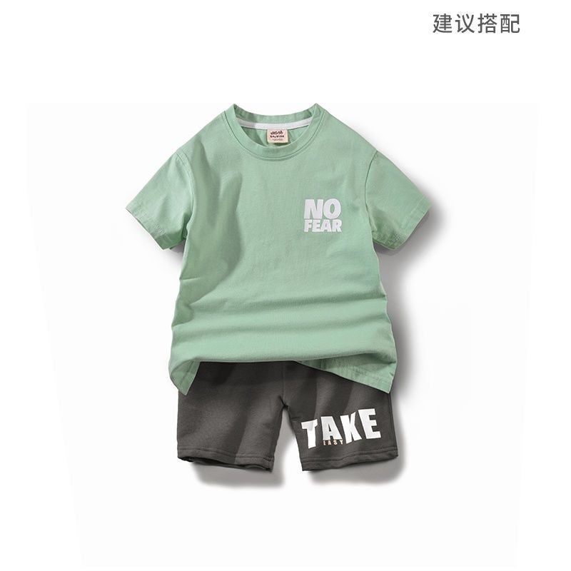 Pure Cotton Children'S Wear 2022 Boys' Short-Sleeved T-Shirt Pure Cotton Neutral Middle And Large Children'S Half-Sleeved Loose T-Shirt - Image 4
