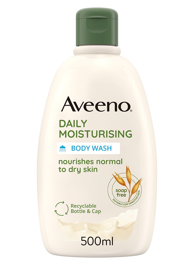 Aveeno Daily Moisturising Body Wash, With Soothing Oat, Suitable For Sensitive Skin, Gently Cleanses and Nourishes, Soap-Free, Lightly Scented, 500ml - Image 1
