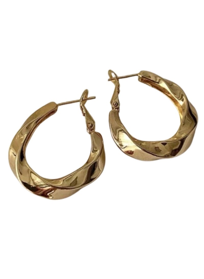 Soko Mesh 18K Hoop Earrings - Dazzling Oval Collection with Swarovski Elements - Elevate Everyday Style with Fashion-forward Women's Jewelry - Explore Elegant Designs, Perfect for Casual or Formal Wear  - Image 1