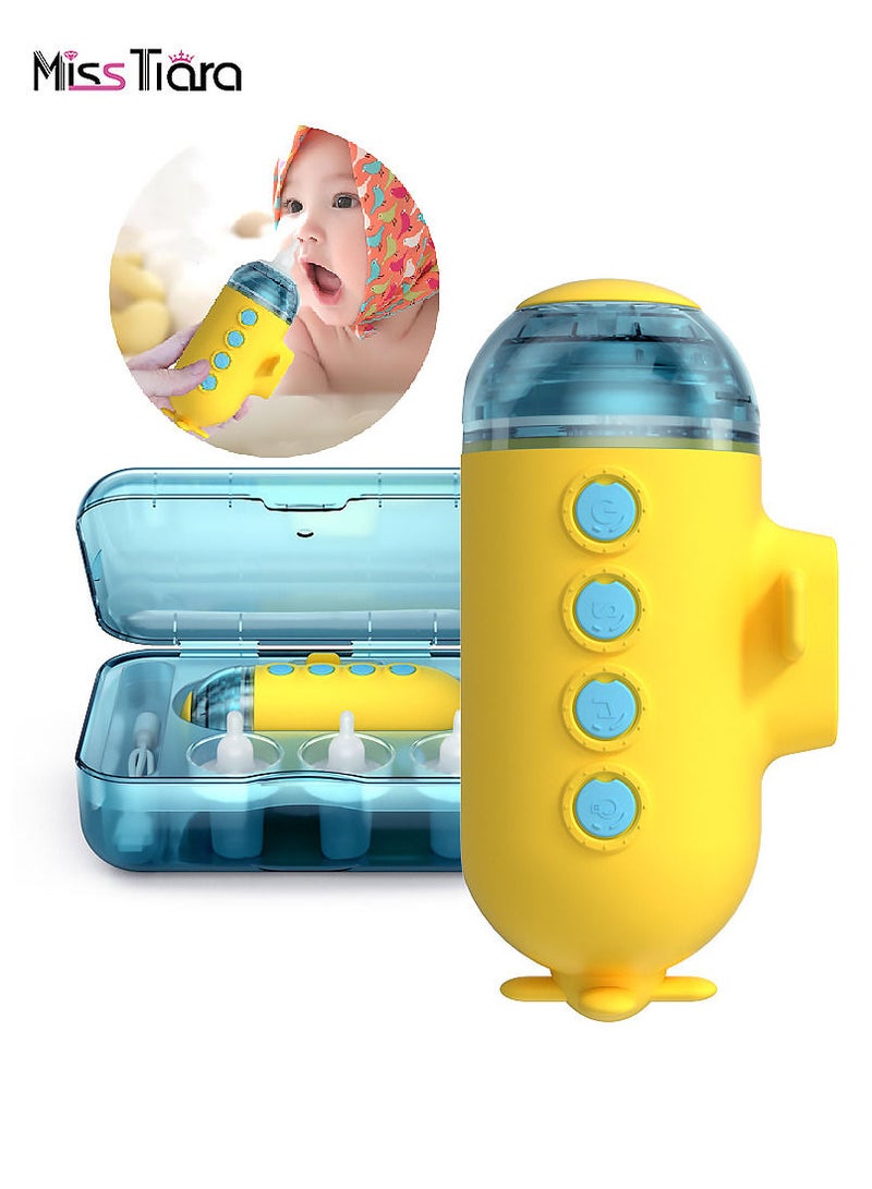 MissTiara Baby Nasal Aspirator, baby electric nasal aspirator, Baby Healthycare Tools Automatic Nose Clener with 3 Silicone Nose Tips & 3 Levels of Suction Rechargeable Portable (Yellow) - Image 1