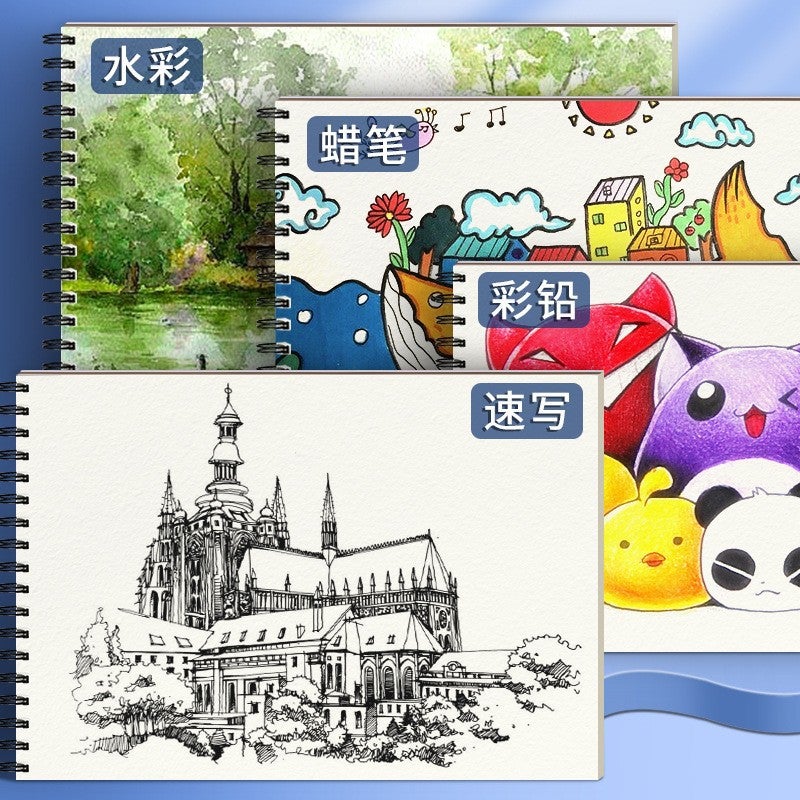 A4 Thickened Sketch Book Gilding Art Student Special Sketch Book 8K Sketch Paper Hand Painted Picture Book Blank Picture - Image 4