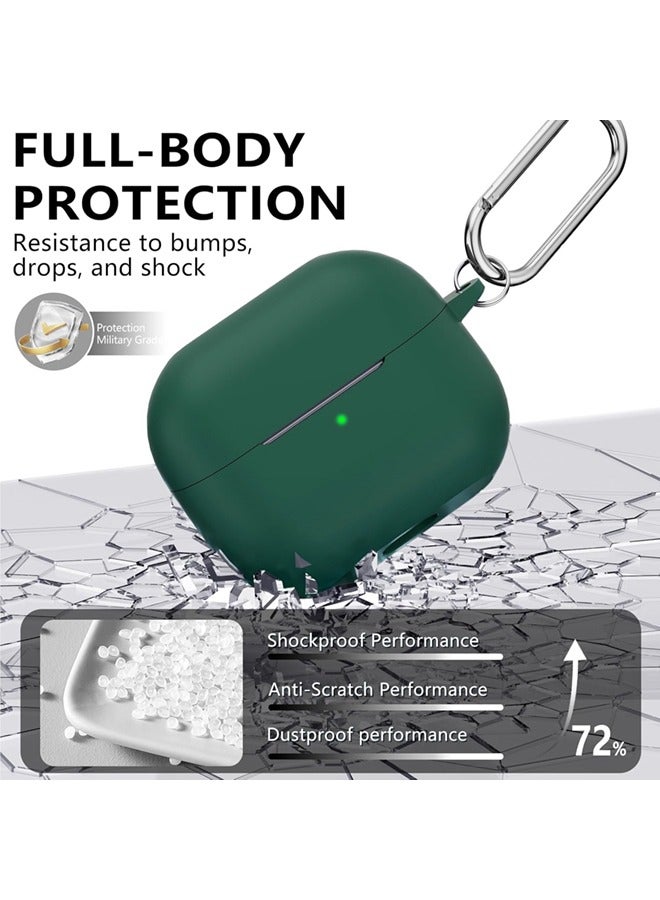 SJet Samsung Galaxy Buds 3 & Pro Case Cover with Cleaner Kit, Soft Silicone Case with Carabiner(Green) - Image 4