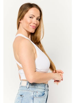 Don't Call Me Jennyfer Women Halter Neck Sleeveless Tank Top, White  - Image 3