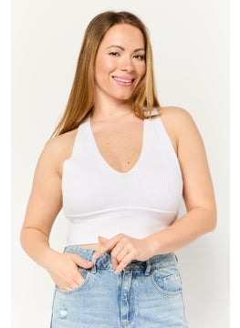 Don't Call Me Jennyfer Women Halter Neck Sleeveless Tank Top, White  - Image 1