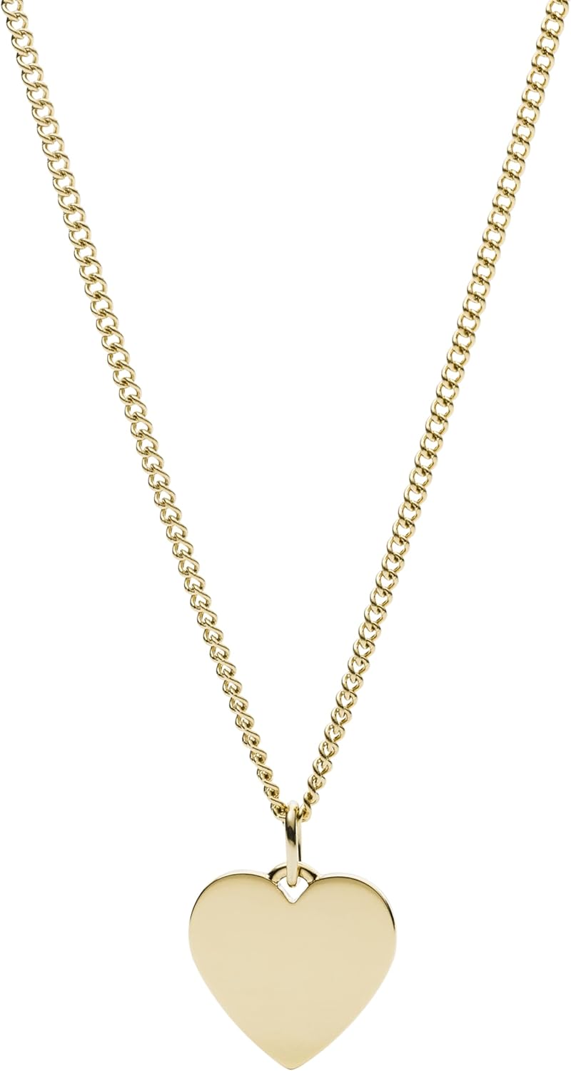 فوسيل قلادة فوسيل النسائية من الفولاذ المقاوم للصدأ باللون الذهبي - Image 1