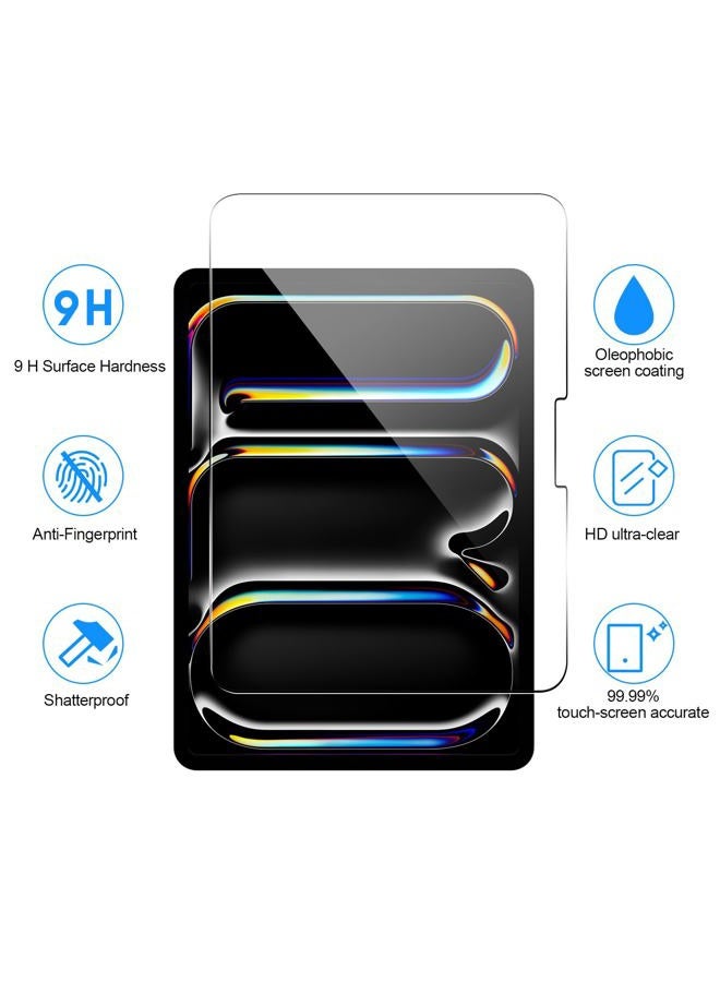 SIBEITU Screen Protector for iPad Pro 11 Inch 2024 Model M4, 2 Pack iPad Pro 5th Generation Tempered Glass Film, 9H Hardness HD Clear Compatible Face ID & Case Friendly for iPad Pro 11" 5th Gen - Image 2