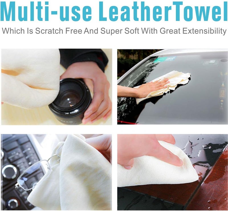 River Lake Chamois Cloth for Car Cleaning Accessories,Leather Chamois Cloth Natural Shammy Drying Towel Dryer for Car Wash Care,Super Absorbent,（3 Pack） - Image 5