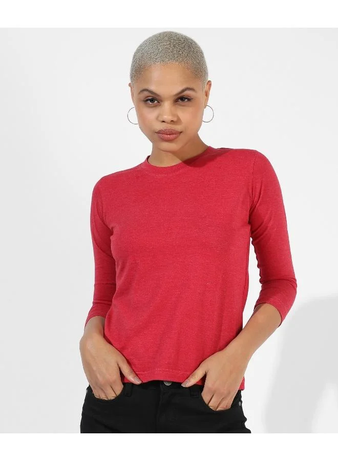 Pinacolada  Women's Crimson Red Basic Lounge Top for Women | Best Price UAE