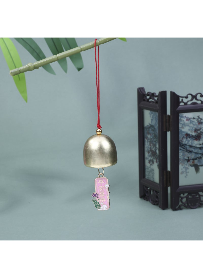 Generic Alloy Wind Chimes Chinese Red Inspirational Text Gift Pink peace joy 