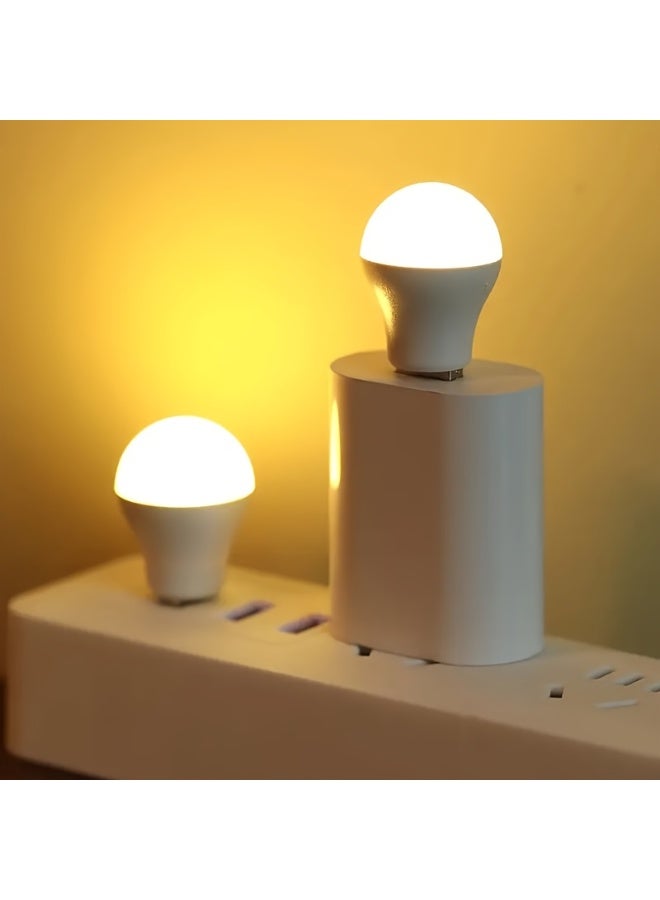8 قطع (4 دافئ + 4 أبيض) ضوء ليلي صغير ناعم متوهج بمنفذ USB - مصباح قراءة LED للعناية بالعين بتصميم محمول للغاية، متوافق مع الكمبيوتر والطاقة المحمولة، ضوء LED صغير للسيارة وغرفة النوم والحضانة وغرفة المعيشة والحمام - Image 1