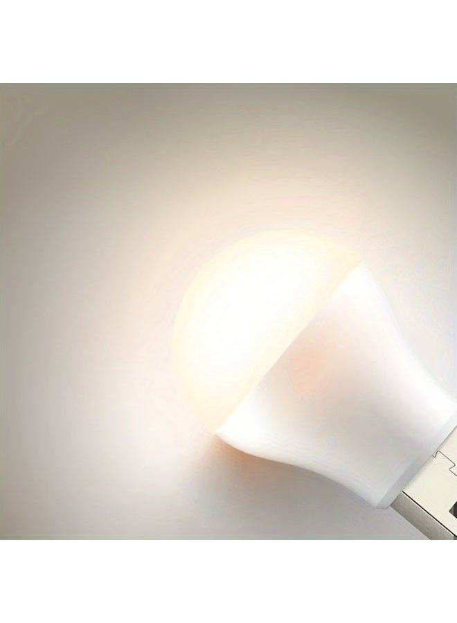 8 قطع (4 دافئ + 4 أبيض) ضوء ليلي صغير ناعم متوهج بمنفذ USB - مصباح قراءة LED للعناية بالعين بتصميم محمول للغاية، متوافق مع الكمبيوتر والطاقة المحمولة، ضوء LED صغير للسيارة وغرفة النوم والحضانة وغرفة المعيشة والحمام - Image 5