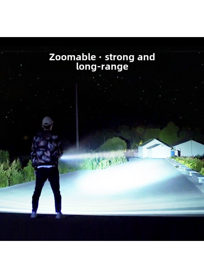 Shenyu Flashlight Strong Light Rechargeable Outdoor Super Bright And Remote Small Mini Portable Household Durable LED Lamp-Product Specifications: 50W 26650 Lithium Battery With Two Electricity And - Image 3