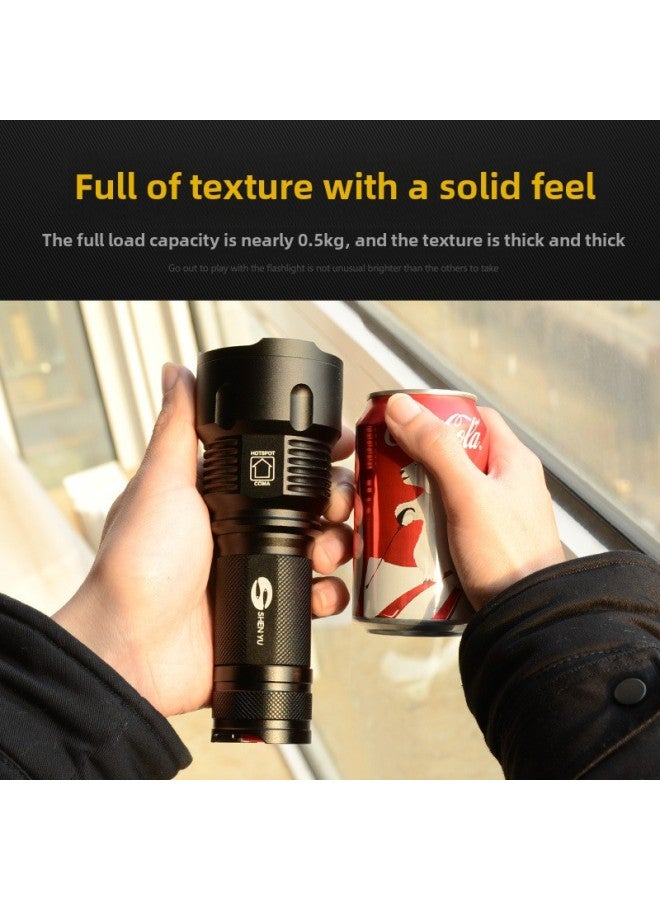 Shenyu Flashlight Strong Light Rechargeable Outdoor Super Bright And Remote Small Mini Portable Household Durable LED Lamp-Product Specifications: 50W 26650 Lithium Battery With Two Electricity And - Image 4