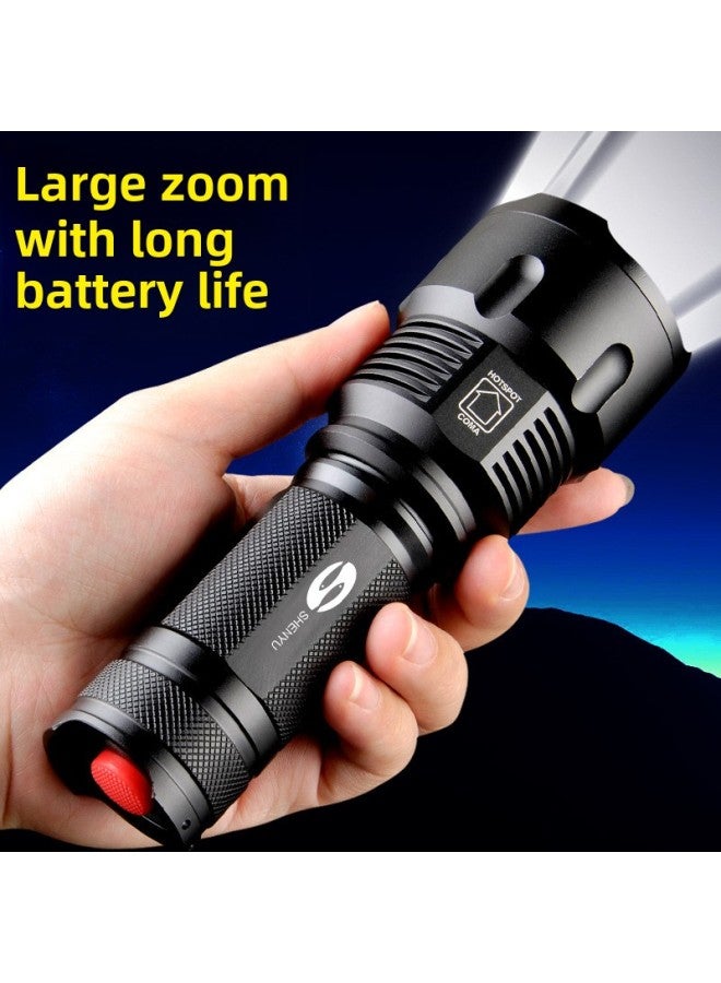 Shenyu Flashlight Strong Light Rechargeable Outdoor Super Bright And Remote Small Mini Portable Household Durable LED Lamp-Product Specifications: 50W 26650 Lithium Battery With Two Electricity And - Image 2