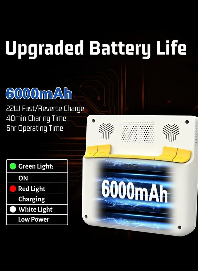  أمباون جهاز ألعاب E5 المحمول باليد بشاشة 5 بوصة، جهاز ألعاب ريترو بشاشة 5 بوصة، جهاز ألعاب ريترو مع 128 جيجا مدمج به أكثر من 15000 لعبة كلاسيكية، 1280 × 720 بكسل، قابل للبحث عن الألعاب، بطارية 6000 مللي أمبير، جهاز ألعاب جيب محمول مع حامل سطح مكتب (أبيض) - Image 5