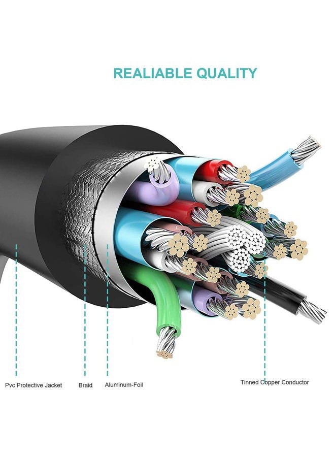 AWADUO 90 Degree Micro USB Male to Female Splitter 1 in 2 Out,Micro USB 1 to 2 Y Splitter Cable High Speed Charging Cable 30cm Length - Image 4