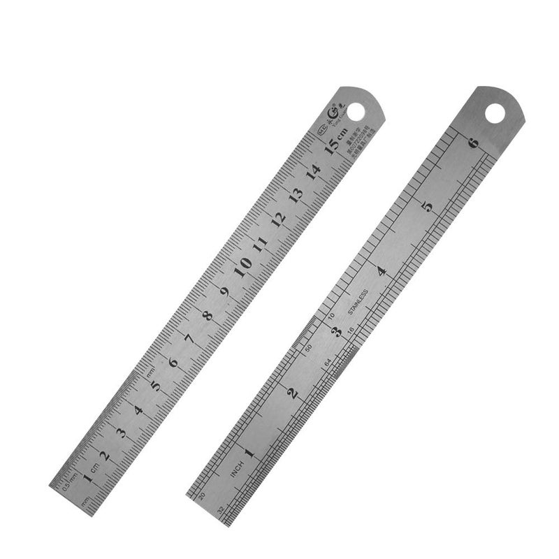 6 Inch Stainless Steel Ruler 2 Pack