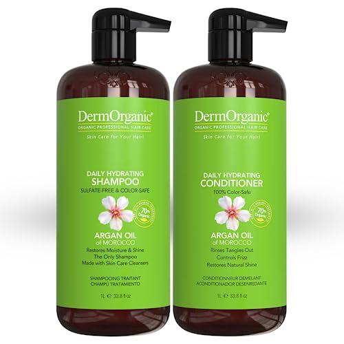DermOrganic Argan Oil Daily Hydrating Shampoo plus Conditioner SulfateFree Color Safe 338 oz - Image 2