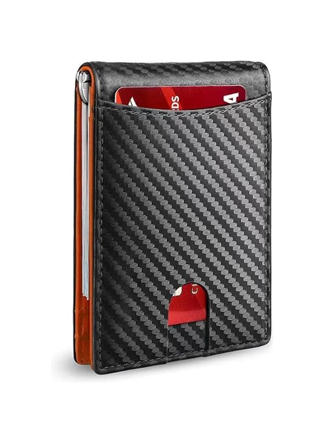 HOOKOR Slim Leather Wallet for Men - Durable 7 Card Holder, Minimalist Bifold Front Pocket Wallet with Money Clip - Image 1