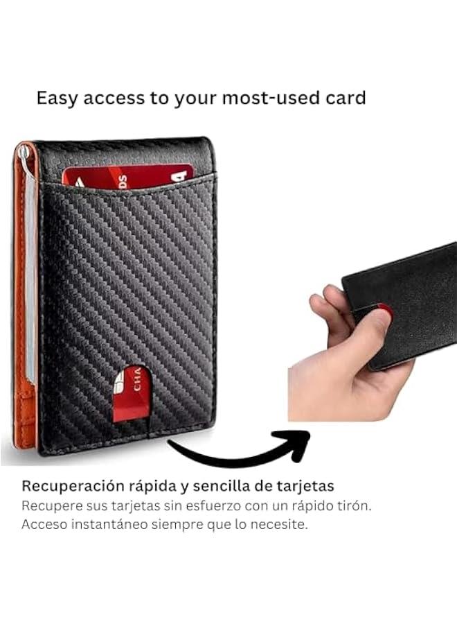 HOOKOR Slim Leather Wallet for Men - Durable 7 Card Holder, Minimalist Bifold Front Pocket Wallet with Money Clip - Image 2