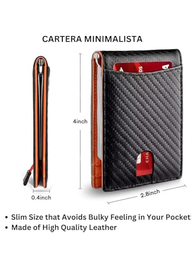 HOOKOR Slim Leather Wallet for Men - Durable 7 Card Holder, Minimalist Bifold Front Pocket Wallet with Money Clip - Image 3