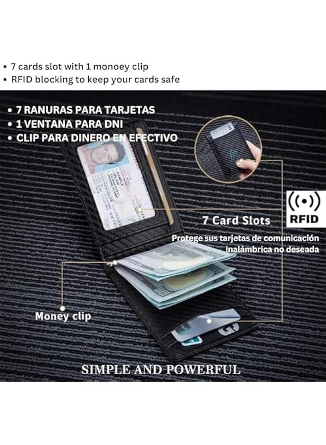 HOOKOR Slim Leather Wallet for Men - Durable 7 Card Holder, Minimalist Bifold Front Pocket Wallet with Money Clip - Image 4