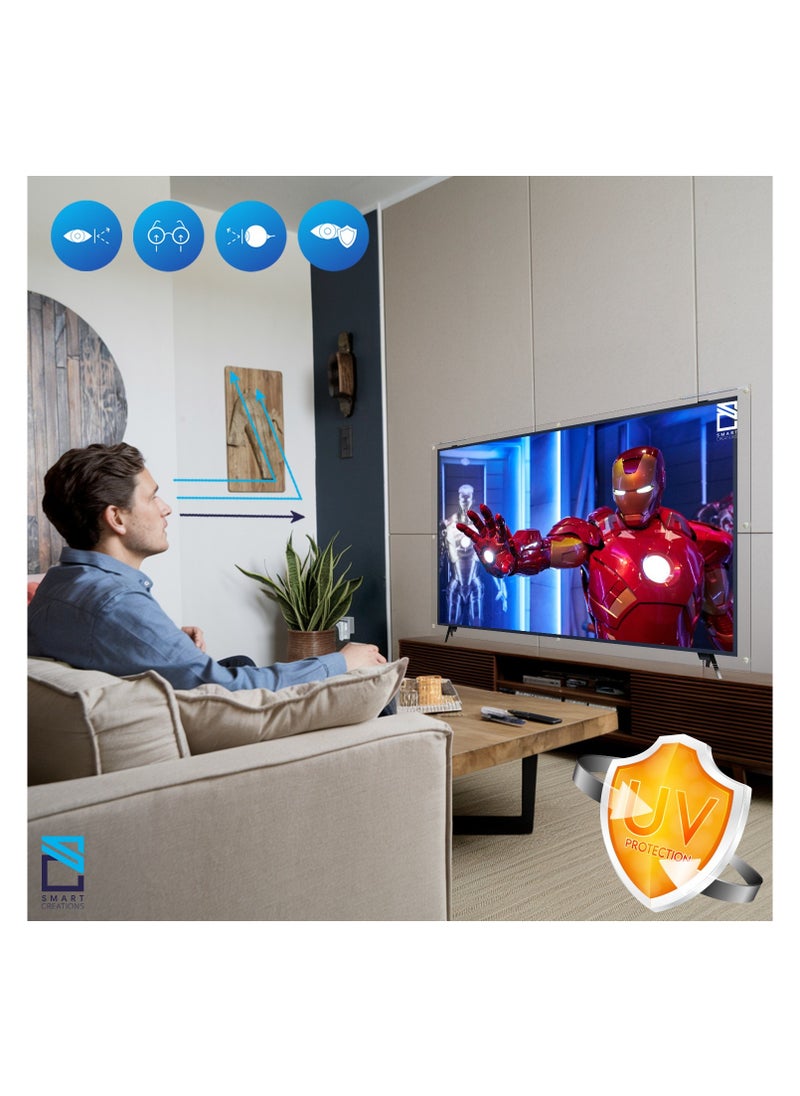 SMART CREATIONS 65 Inch TV Screen Protector, Shatterproof, High Quality, Anti-Blue Ray, Eye Protector, Removable, Waterproof  - Image 4