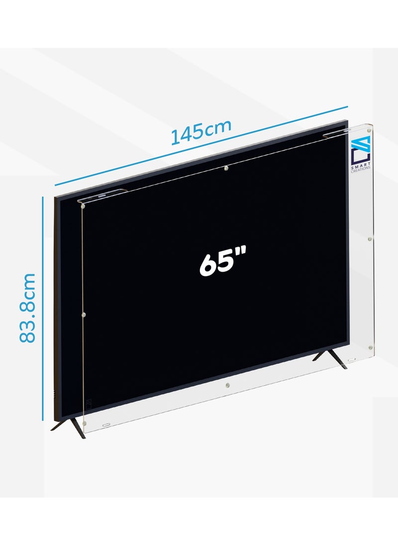 SMART CREATIONS 65 Inch TV Screen Protector, Shatterproof, High Quality, Anti-Blue Ray, Eye Protector, Removable, Waterproof  - Image 2