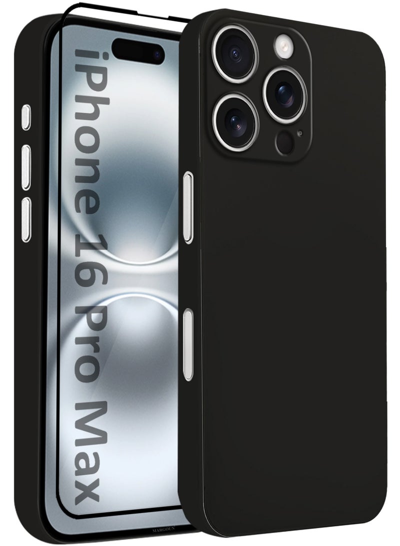 CATANES 2Packs Thin Case for iPhone 16 Pro Max, Back Cover Sturdy Durable Ultra-Thin Case Drop Protection Cover Clear - Black - Image 1