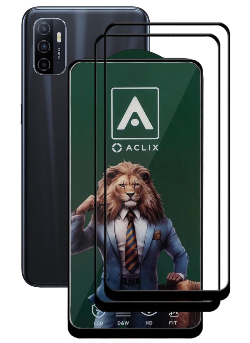 ACLIX 2 Pieces Antistatic ESD Dustproof Premium Quality High Definition Tempered Glass Screen Protector Designed For Oppo A53 - Image 1