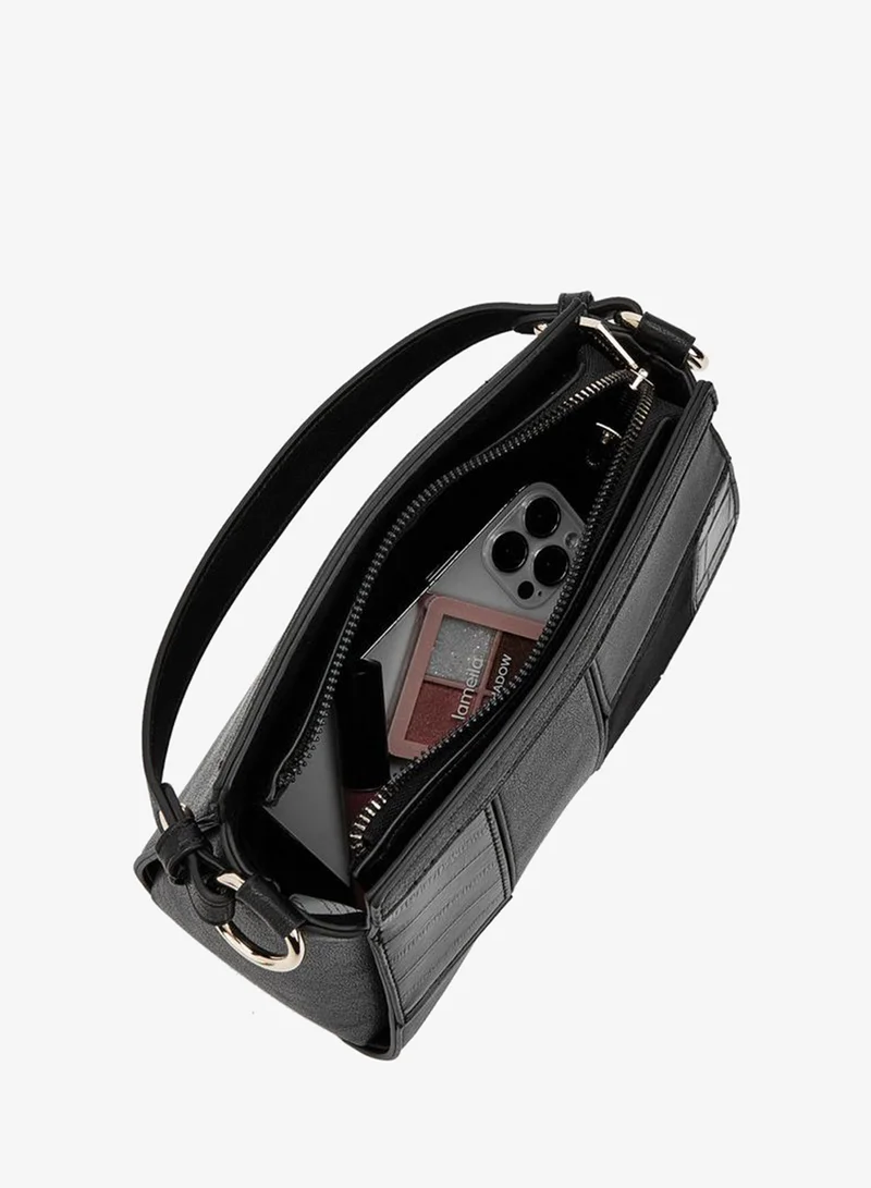 Flora Bella By Shoexpress BLACK Panelled Shoulder Bag With Zip Closure for Women | Best Price UAE