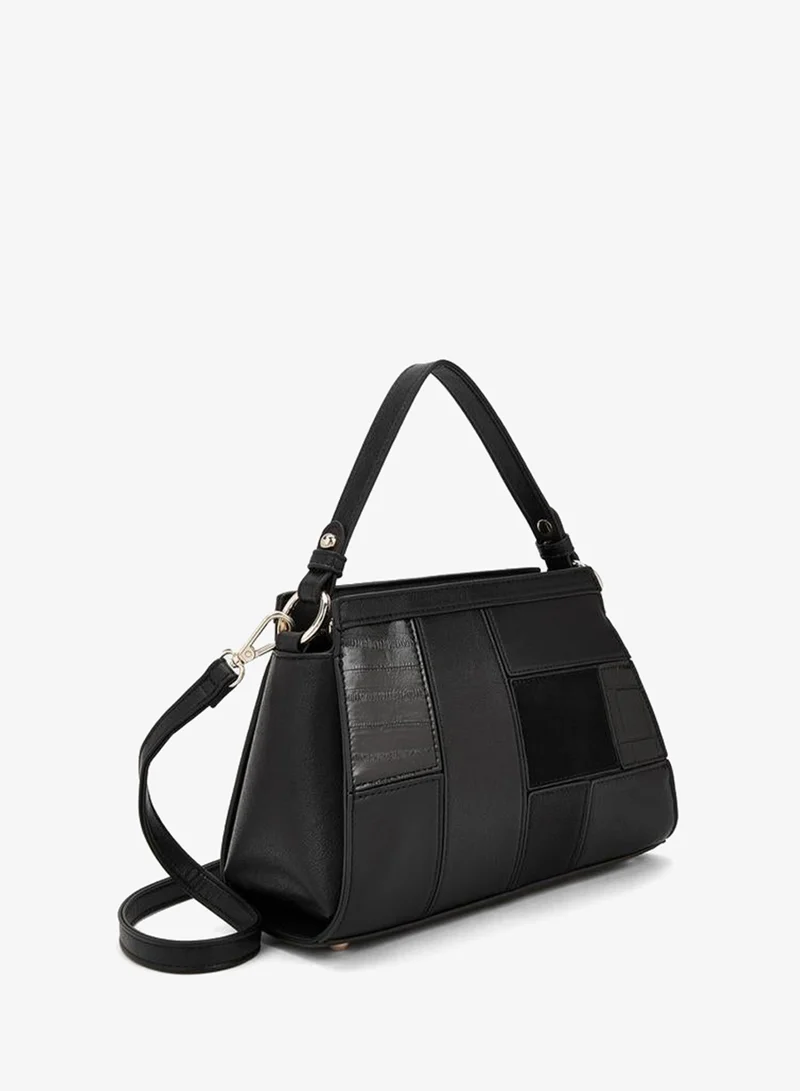 Flora Bella By Shoexpress BLACK Panelled Shoulder Bag With Zip Closure for Women | Best Price UAE