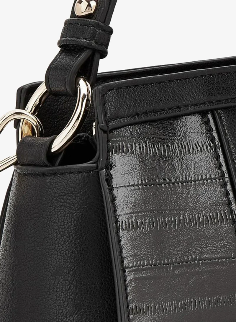 Flora Bella By Shoexpress BLACK Panelled Shoulder Bag With Zip Closure for Women | Best Price UAE