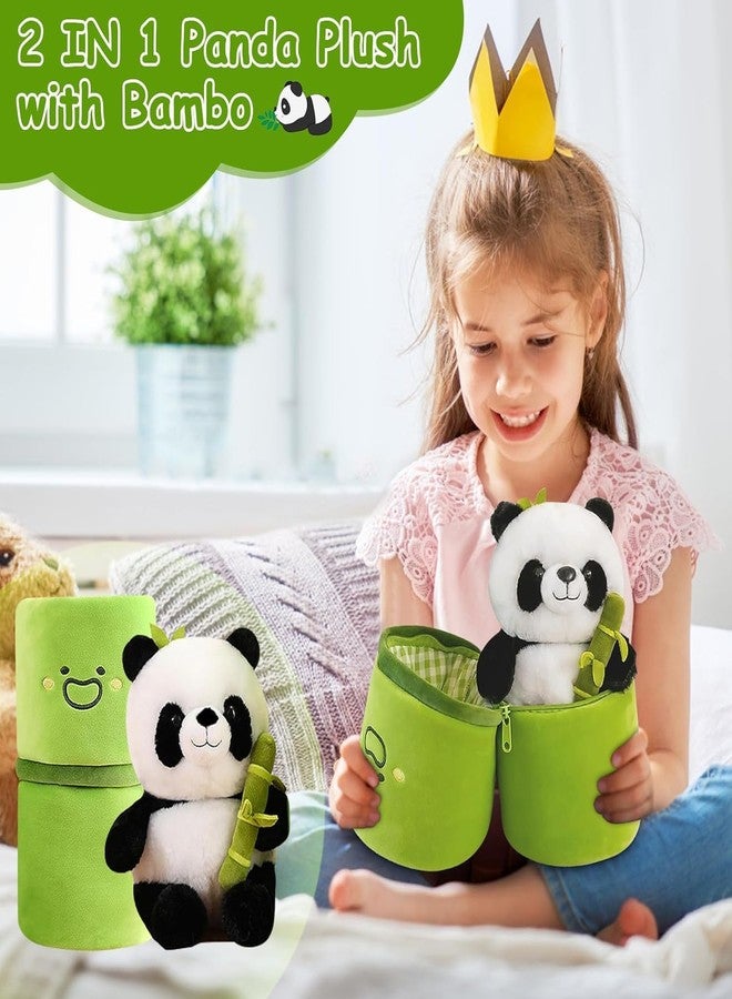 Babique Panda Bamboo Tube Pillow Stuffed Animals Plush Toy, Plushies Doll Gifts for Boys Girls - Image 2