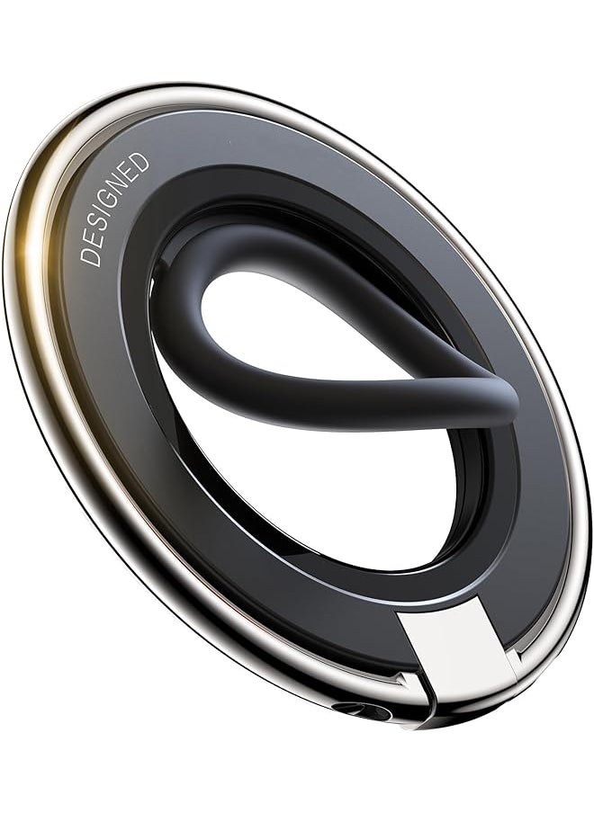 erorex Durable Silicone Ring Mag Safe Phone Grip Holder Kickstand Magnetic Phone Ring Holder Stand Compatible With Wireless Charging For Iphone 15 14 13 12 Pro Max Plus And Other All Smartphones Black  - Image 1
