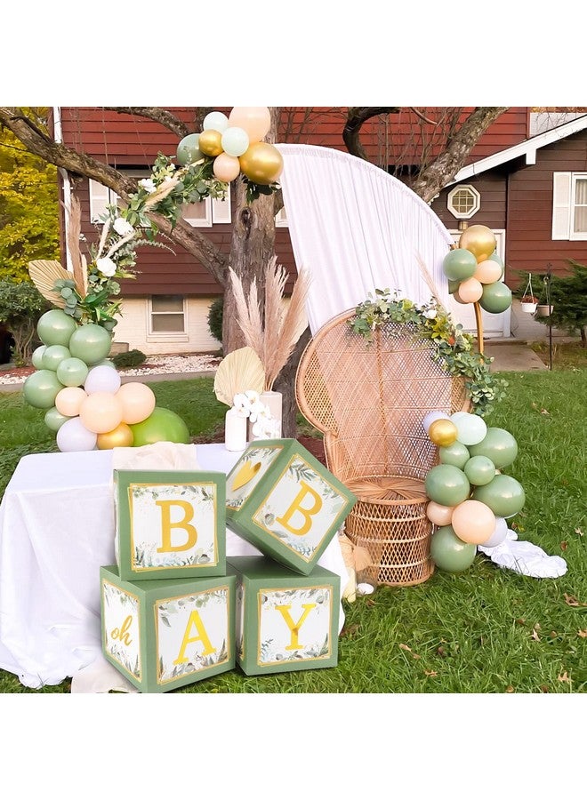 RUBFAC Sage Green Baby Boxes With Letters For Baby Shower 4Pcs Safari Baby Shower Decorations For Boy Girl Balloon Boxes Gender Reveal Baby Shower Birthday Party Favors - Image 5