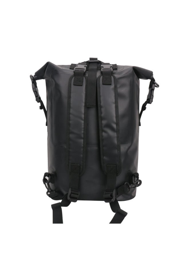 Generic Spot Reflective Strip Waterproof Bag Waterproof Backpack Sports Storage Bag PVC Outdoor Waterproof Bag-Color:Black-Capacity:25L  - Image 4