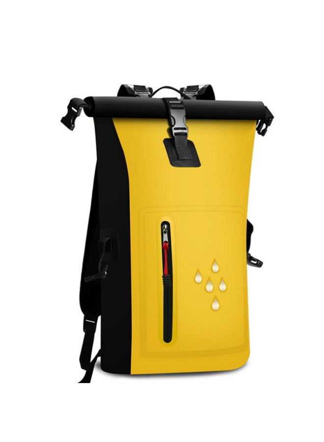 Generic Spot Reflective Strip Waterproof Bag Waterproof Backpack Sports Storage Bag PVC Outdoor Waterproof Bag-Color:Black-Capacity:25L  - Image 2