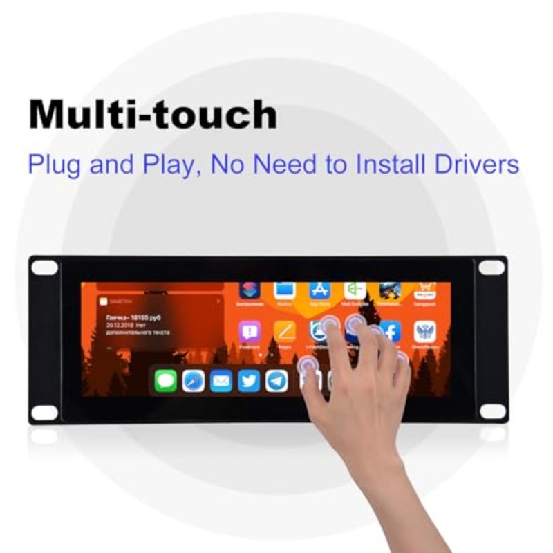7.84 inch 1280 x 400 Capacitieve Touchscreen LCD Display 2U Rack Mount Monitor for DeskPi RackMate T0/T1/T2 Serverkast - Image 2