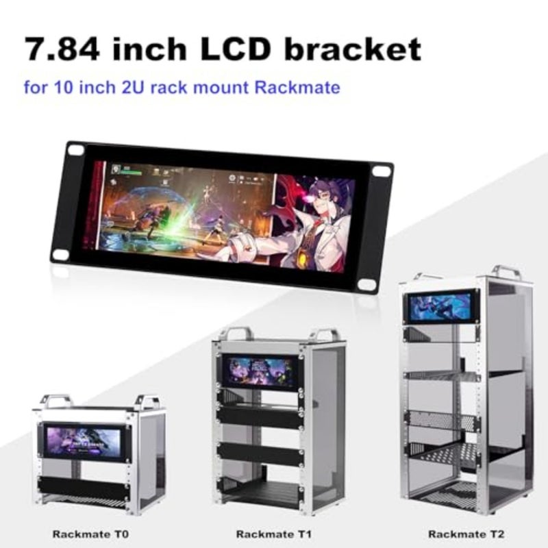7.84 inch 1280 x 400 Capacitieve Touchscreen LCD Display 2U Rack Mount Monitor for DeskPi RackMate T0/T1/T2 Serverkast - Image 4