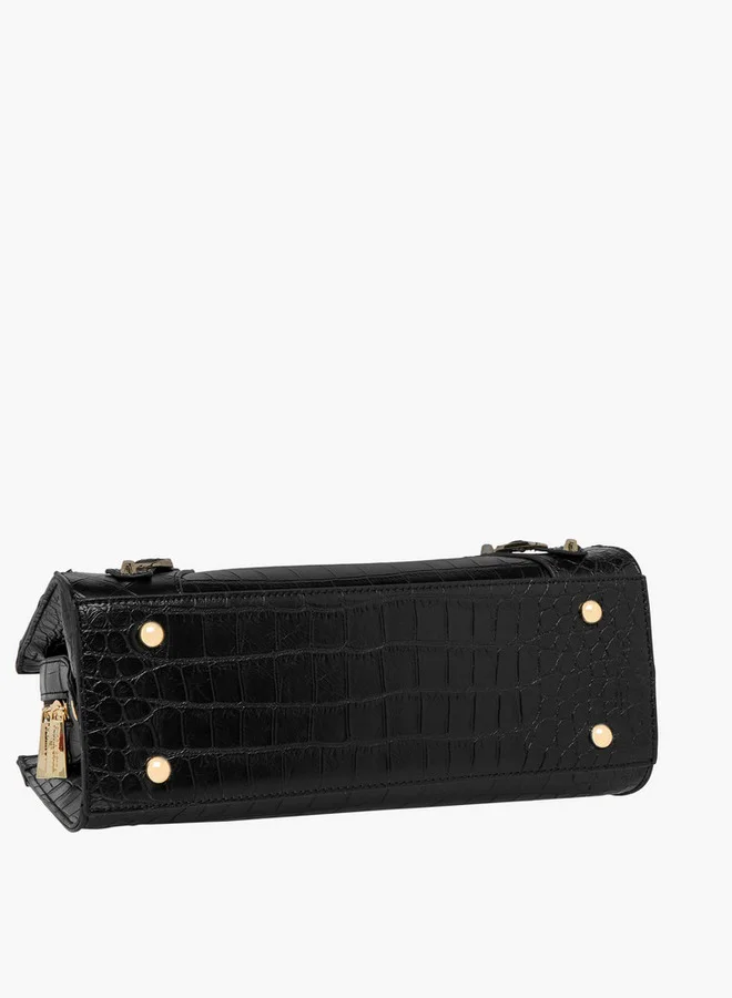 Flora Bella By Shoexpress Textured Tote Bag with Detachable Strap and Zip Closure