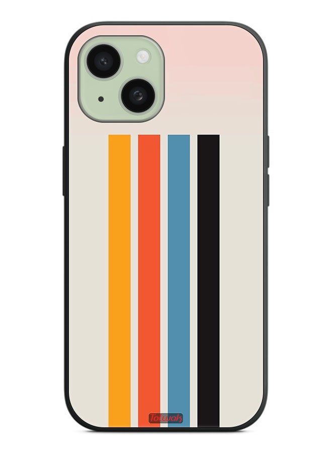 Tolwak Apple iPhone 15 Plus Protective Case Cover Straight Lines Pattern - Image 2