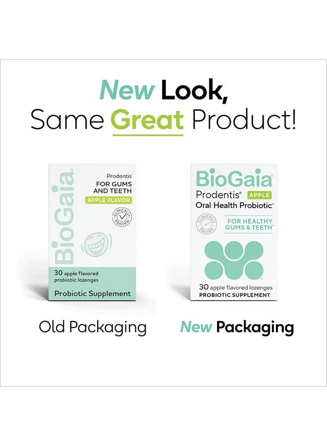 BioGaia BioGaia Prodentis | Dental Probiotic Lozenges | Promotes Healthy Gums & Teeth | Defends Against Dental Problems | Replenishes Oral Microbiome | Improves Oral Health | Apple Flavor | 30 Day Supply - Image 2