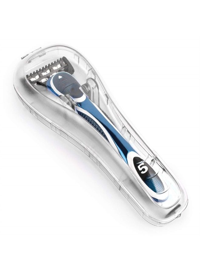 QSHAVE Portable Travel Razor Protector Hard Case for Manual Razor System ( 6-1/2" X 2-1/2" X 1" ), 1PC, (No Razor In)