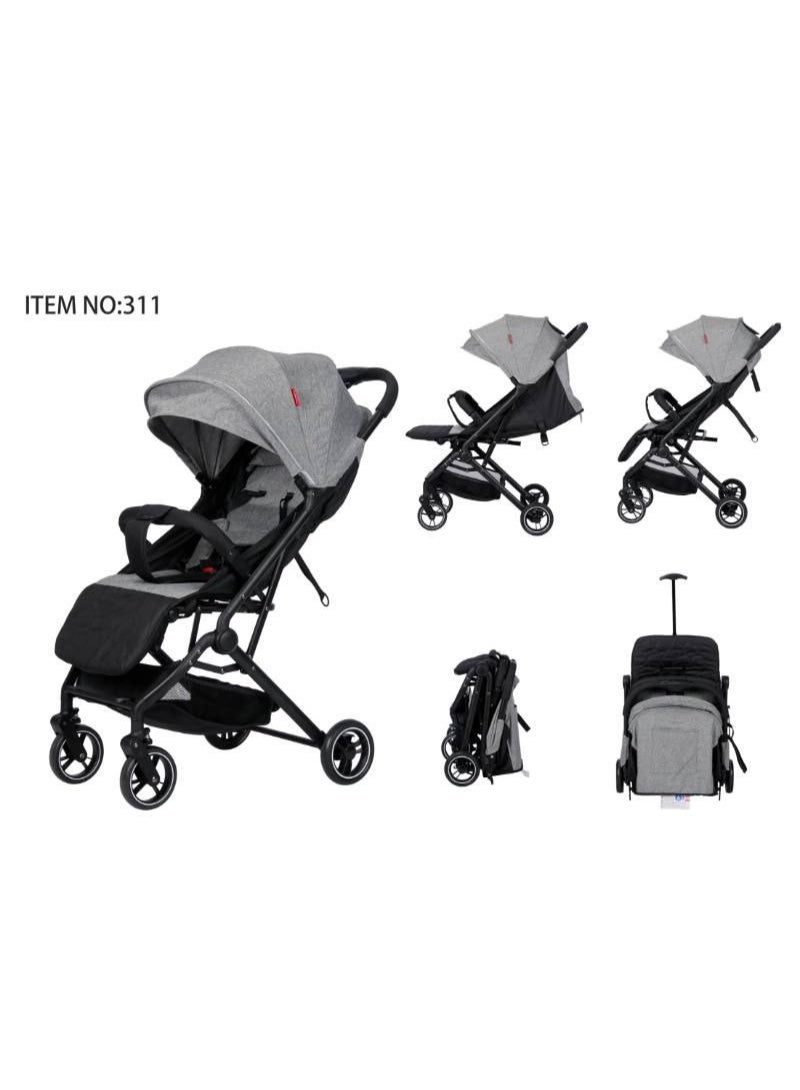 كيديليو عربة اطفال بيليكو 311 عالية الجودة سهله الفتح والقفل جراى