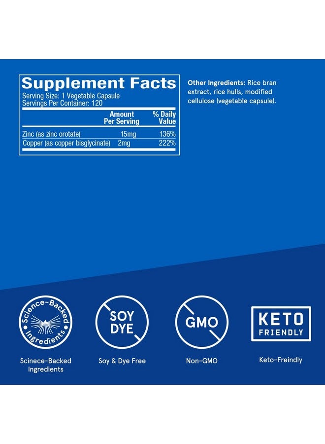 Bulletproof Zinc with Copper Capsules, 120 Count, Minerals and Antioxidant Supplement for Immunity and Mood - Image 2